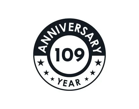 109 years anniversary badge vector design Stock Illustration