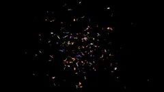 Multicolor Confetti Explosions With Alpha Channel