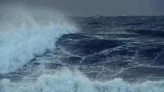 Wild weather dark stormy sea waves global warming and climate change