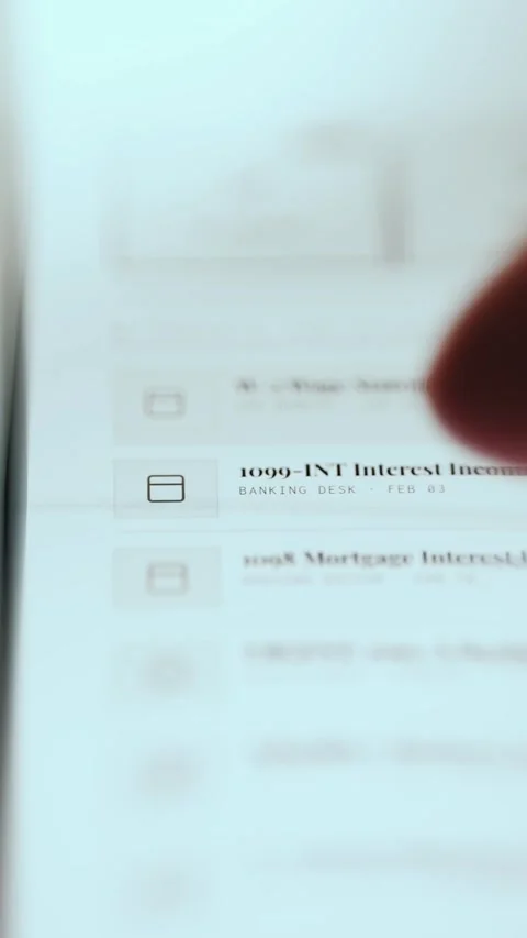 1099 INT Interest Income Document List Stock Footage 337887278