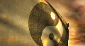 (1099) Yin and Yang Flag with Sunset HD Footage
