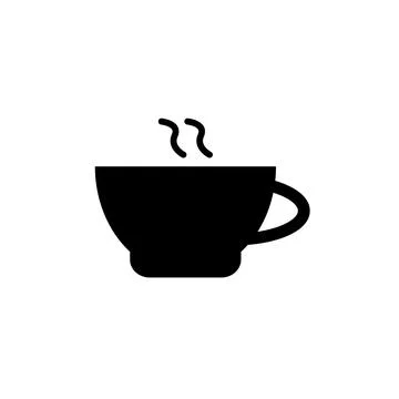 10eps vector illustration of a black coffee or teacup icon, or symbol Stock Illustration