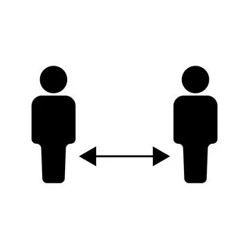 10eps vector illustration of a black keep social distancing icon, or symbol Stock Illustration