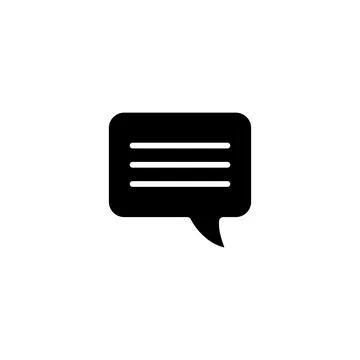 10eps vector illustration of a black message icon, letter, chat, or symbol Stock Illustration
