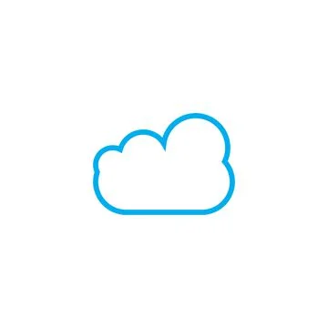 10eps vector illustration of a blue line art cloud icon Illustrazione stock
