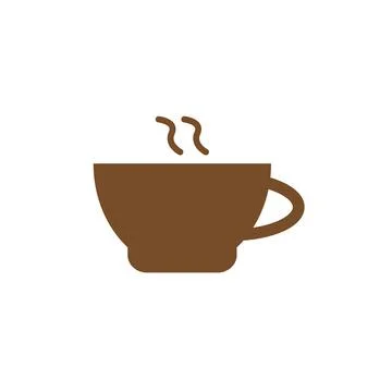 10eps vector illustration of a brown coffee or teacup icon, or symbol Stock Illustration