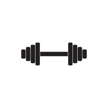 10eps vector illustration of a creative black gym dumbbell or weightlifting icon Stock Illustration
