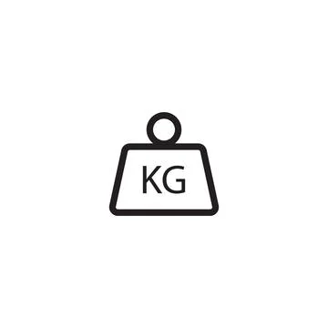 10eps vector illustration of a creative black line art KG weight icon 스톡 일러스트