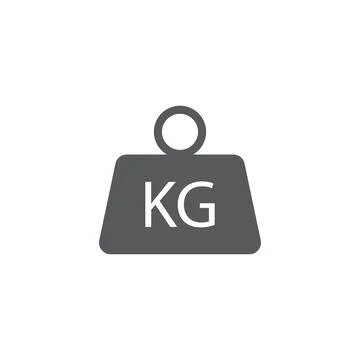 10eps vector illustration of a creative grey KG weight icon on white background Stock Illustration