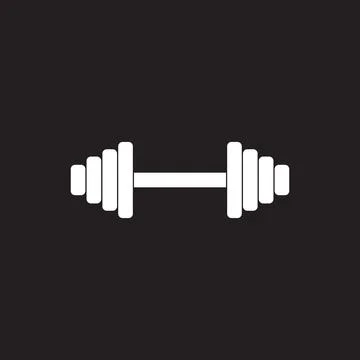 10eps vector illustration of a creative white gym dumbbell or weightlifting icon Stock Illustration