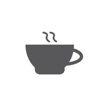 10eps vector illustration of a grey coffee or teacup icon, or symbol Stock Illustration