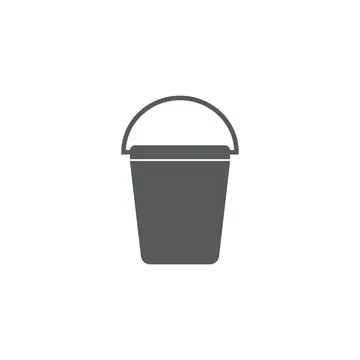 10eps vector illustration of a grey fill bucket icon, sign, or symbol Stock Illustration