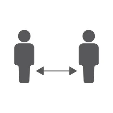 10eps vector illustration of a grey keep social distancing icon Stock Illustration