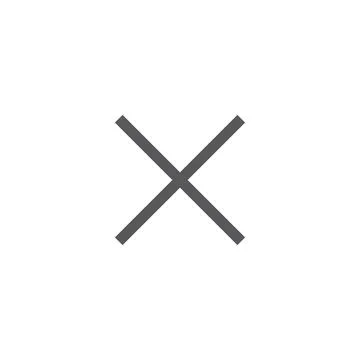 10eps vector illustration of a grey line art cross mark icon Stock Illustration
