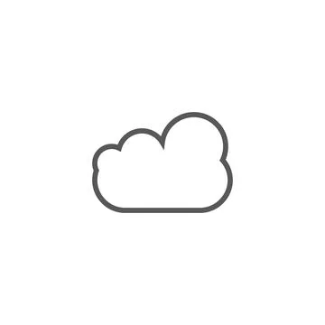10eps vector illustration of a grey line art cloud icon Stock Illustration