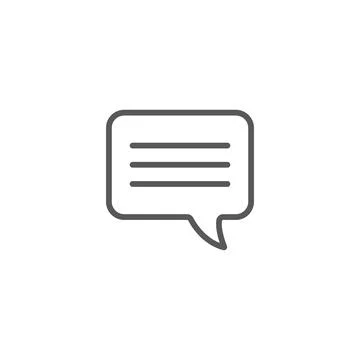 10eps vector illustration of a grey line art message icon, chat, or symbol Stock Illustration