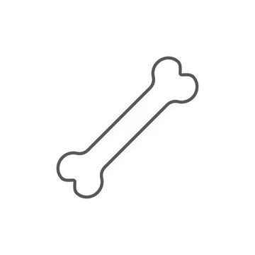 10eps vector illustration of a grey line art bone icon, or symbol Stock Illustration