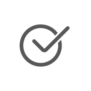 10eps vector illustration of a grey line art checkmark icon, or symbol Illustrazione stock