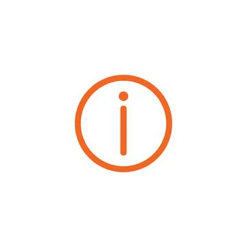 10eps vector illustration of an orange information icon with outline circle Stock Illustration