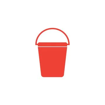 10eps vector illustration of a red fill bucket icon, sign, or symbol Stock Illustration