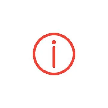 10eps vector illustration of a red information icon with outline circle Stock Illustration