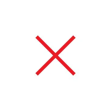 10eps vector illustration of a red line art cross mark icon Stock Illustration