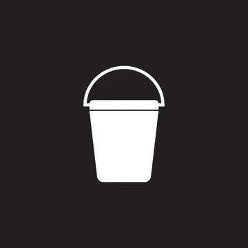 10eps vector illustration of a white fill bucket icon, sign, or symbol Stock Illustration