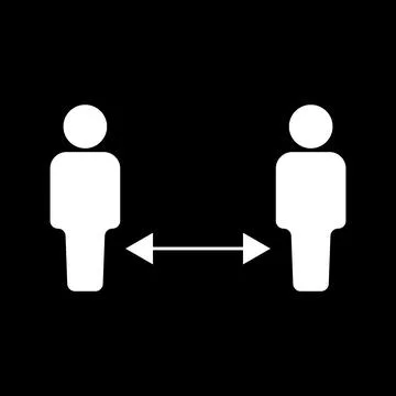 10eps vector illustration of a white keep social distancing icon Stock Illustration