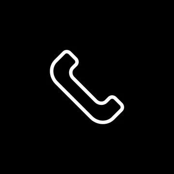 10eps vector illustration of a white line art phone or telephone icon Stock Illustration