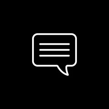 10eps vector illustration of a white line art message icon, chat, or symbol Stock Illustration
