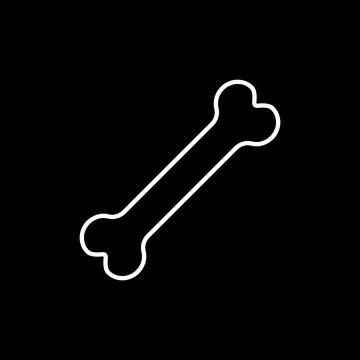 10eps vector illustration of a white line art bone icon, or symbol Stock Illustration