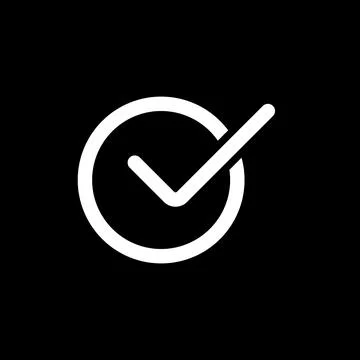 10eps vector illustration of a white line art checkmark icon, or symbol Stock Illustration