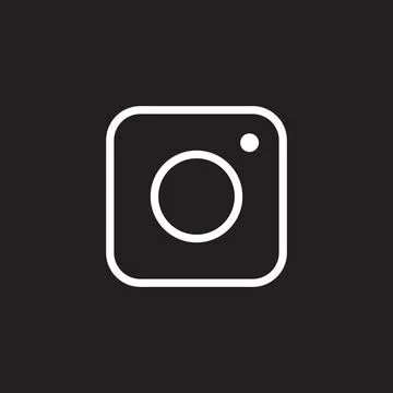 10eps vector illustration of a white outline camera icon in simple flat style Illustrazione stock
