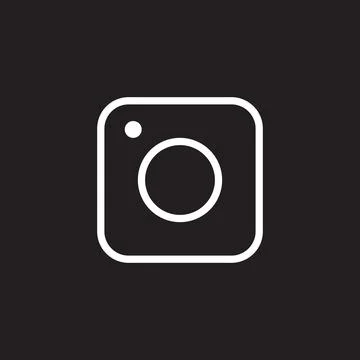 10eps vector illustration of a white outline camera or social media icon Stock Illustration