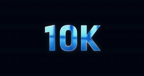 10K, 10000. Electric lightning text. Logotype Stock Footage 135721786