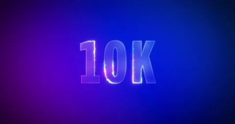 10K. Electric lightning words. Logotype. 10000 Followers 스톡 동영상 135079475