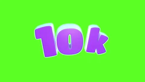 10K subscribers 3D animation on green screen. Blogs and social networks. Stock Footage 266017829