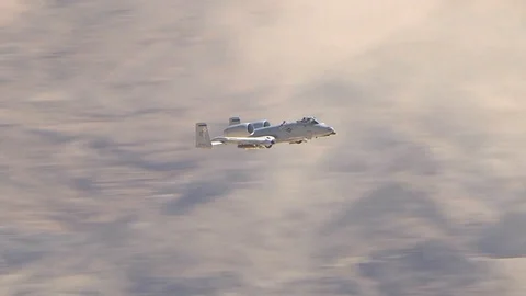 A-10s from 422 TES fire guns, rockets on Nevada Test, and Training Range - 2013 스톡 동영상 102118536