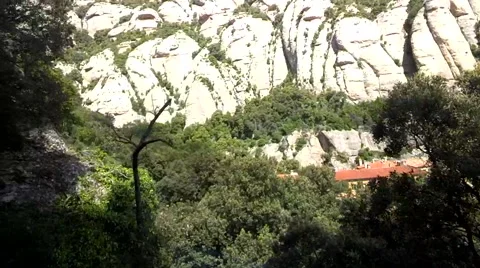 10s Silent Funicular Angular Tracking Up Montserrat Stock Footage 48948487