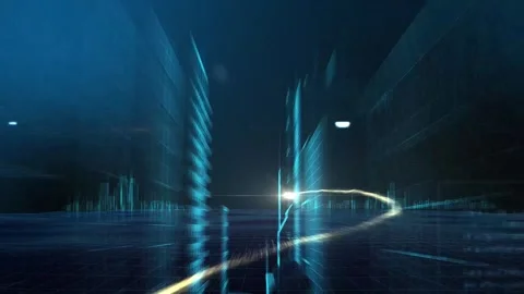 10T Digital Wireframe Buildings  HUD Data Interface Stock After Effects