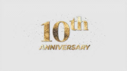 10th Anniversary Animation Text, Alpha Channel Stock Footage 276427094