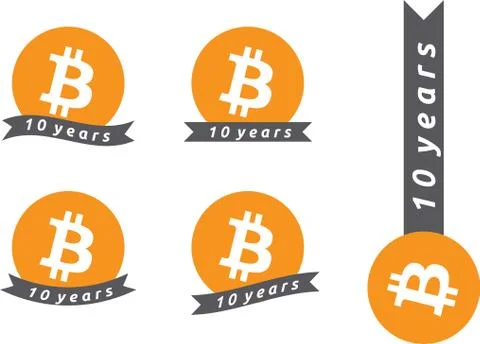 10th Anniversary Bitcoin Stockillustratie