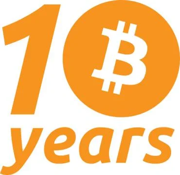 10th Anniversary Bitcoin Stockillustratie