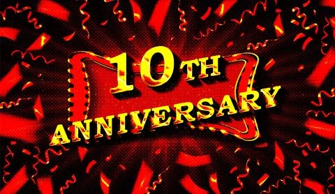 10th Anniversary celebration. Stock Illustration
