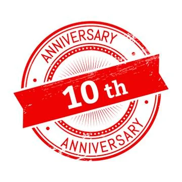 10th anniversary round stamp Stock-Illustration