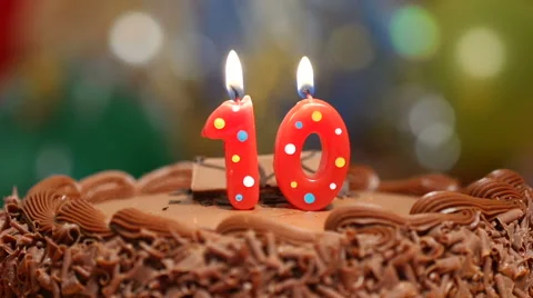 10th birthday cake Video stock 40107180