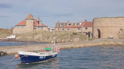 10th October 2025. Beadnell and harbour, Northumberland, England, UK Stock Footage 319762869