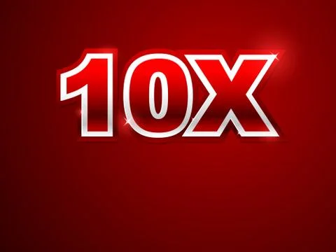 10x sign in red background Stock Illustration
