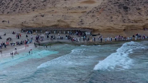 11 August 2025: View of the famous Ageeba beach, Marsa Matrouh, Egypt Video stock 332305098