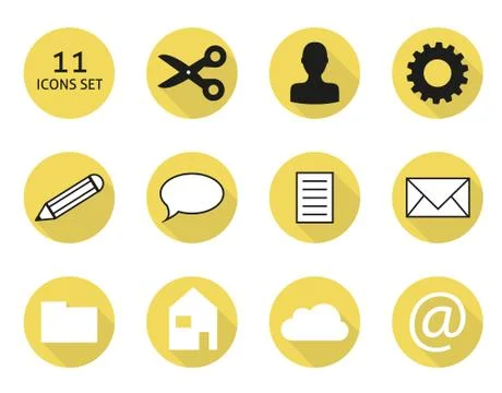 11 flat icon set Stock Illustration